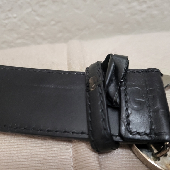 Gucci Black Leather Belt with Silver Buckle. Sizs 38 - Picture 7 of 12